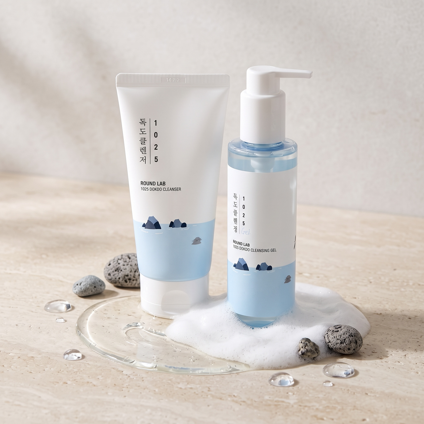 KIT Dupla Limpeza — Round Lab 1025 Dokdo Cleansing Oil 200ml + Cleanser 150ml