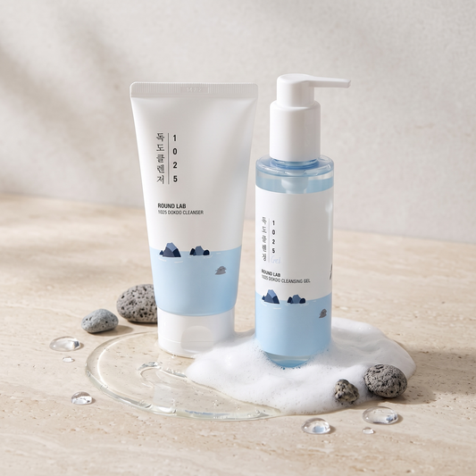 KIT Dupla Limpeza — Round Lab 1025 Dokdo Cleansing Oil 200ml + Cleanser 150ml
